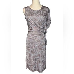 Ivonne Side Flare Metallic Dress 8 Cocktail Evening Dressy Sexy Body Con